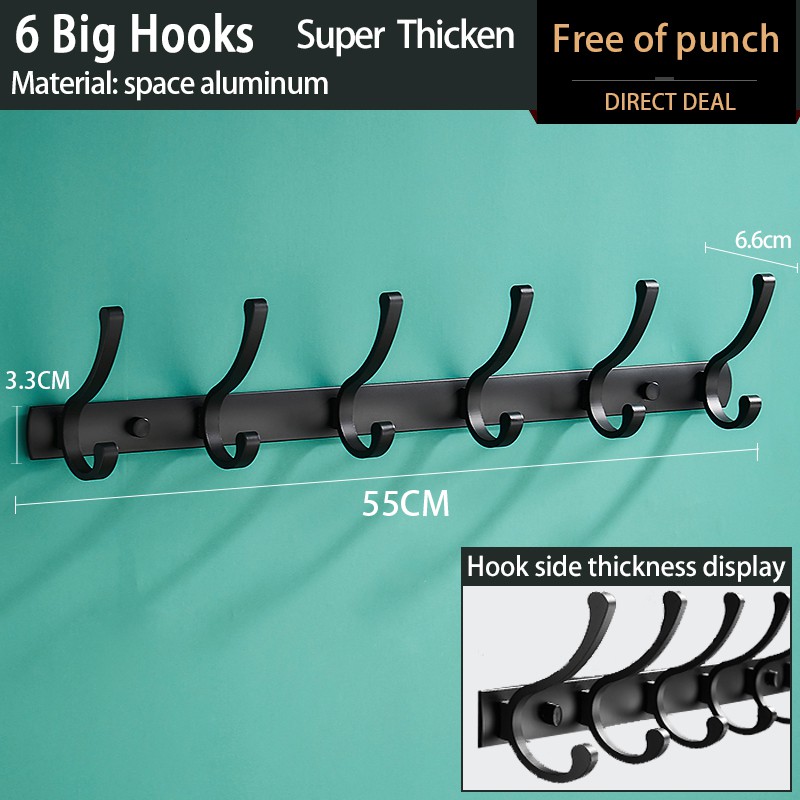 YUN JIE YA [ready stock] Aluminum Thickening Clothes Hook Color Choice ...