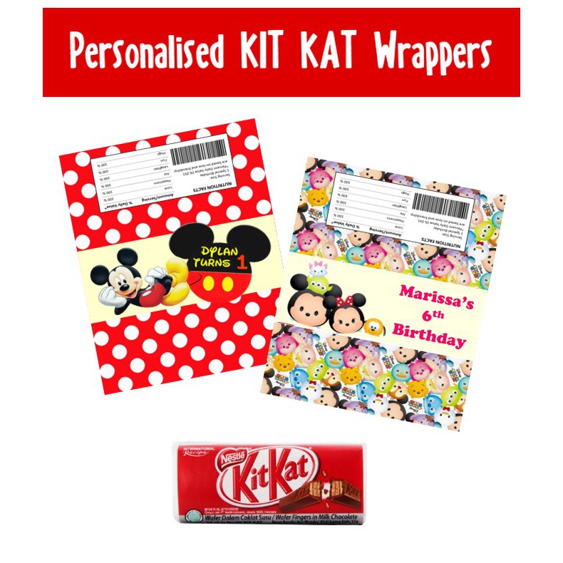 Personalised Kit Kat Wrapper (2 Finger Chocolate Bar) 14 pcs Shopee