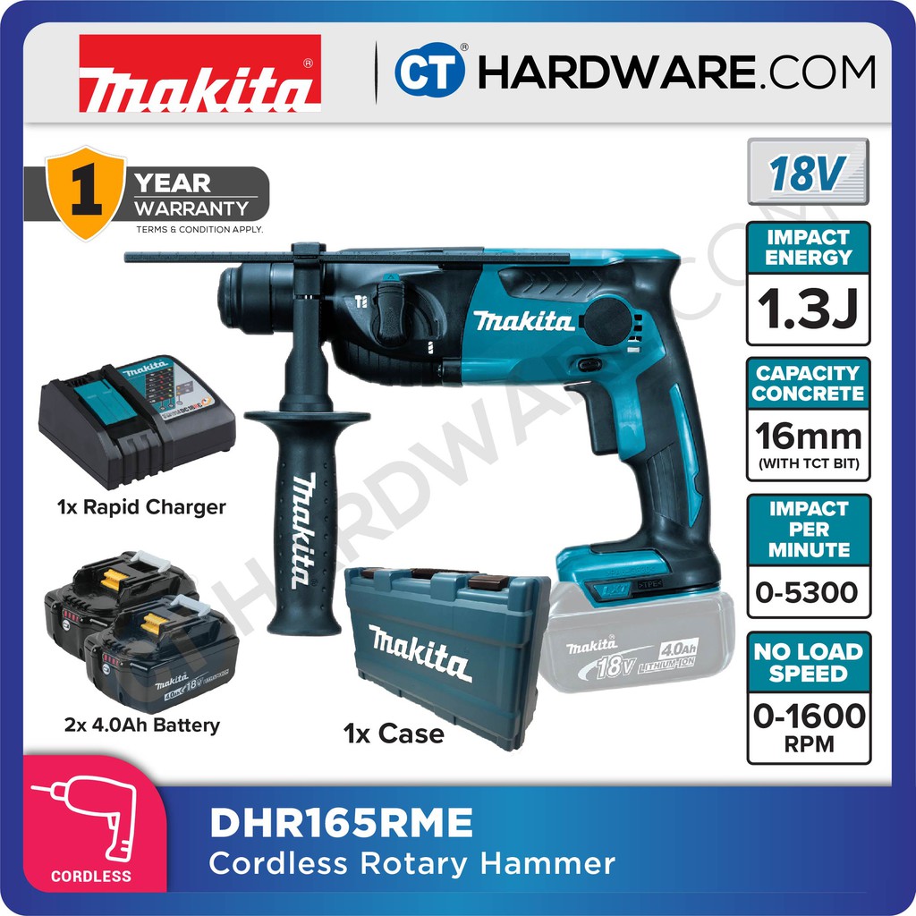 MAKITA DHR165Z / DHR165RFE / DHR165RME 18V CORDLESS ROTARY HAMMER 16MM .