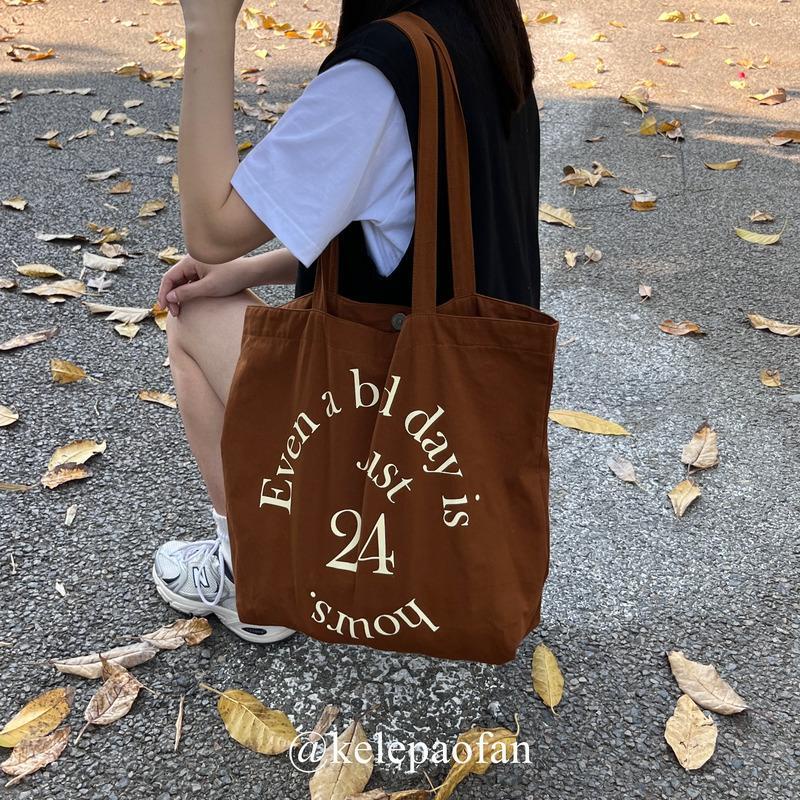 Korean Ins Letter Printed Shoulder Canvas Bag High Quality Large