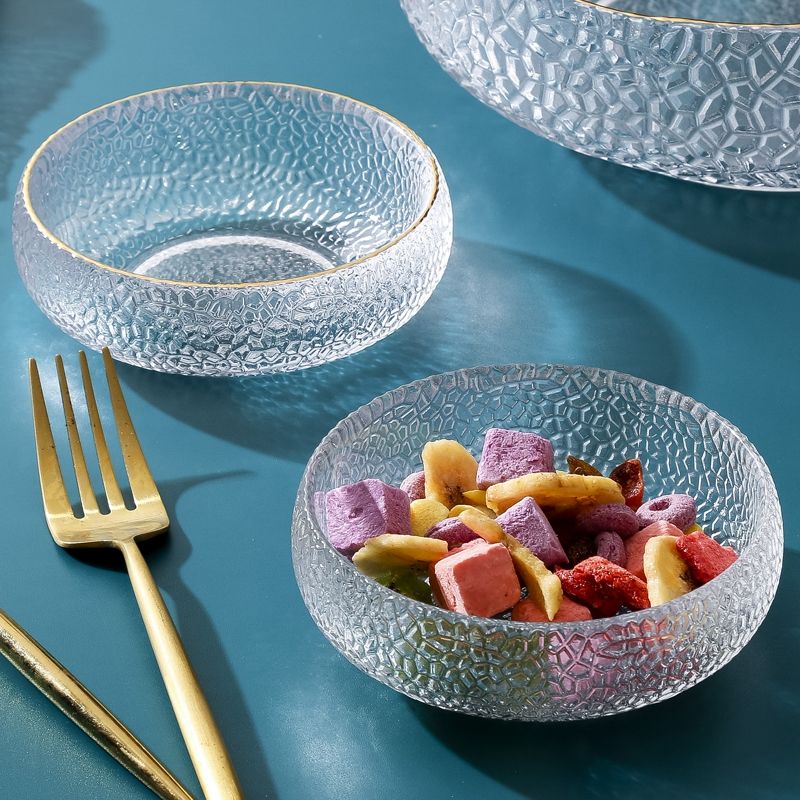 Nordic Creative Fruit Bowl Salad Bowl Household Gold Rimmed Tableware ...