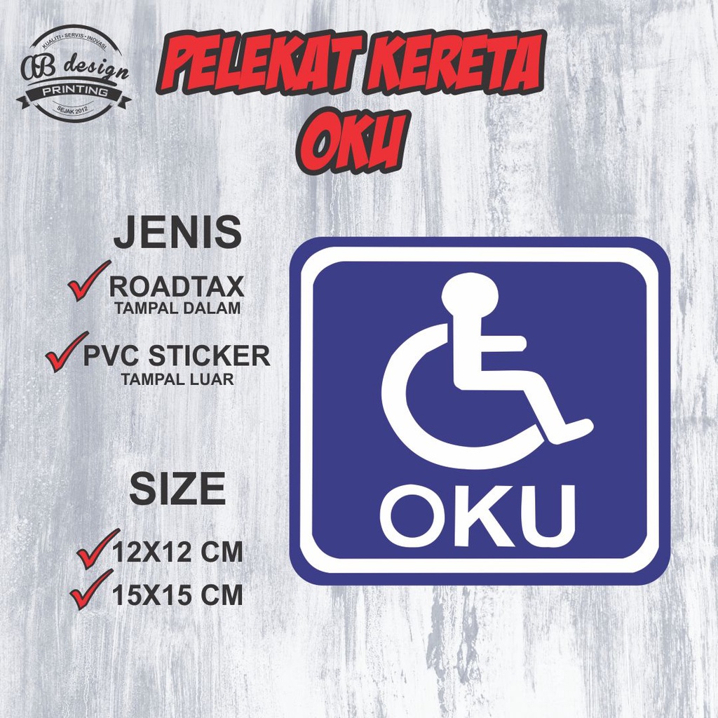 OKU Sign Sticker / Pelekat Sticker OKU READY STOCK | Shopee Malaysia