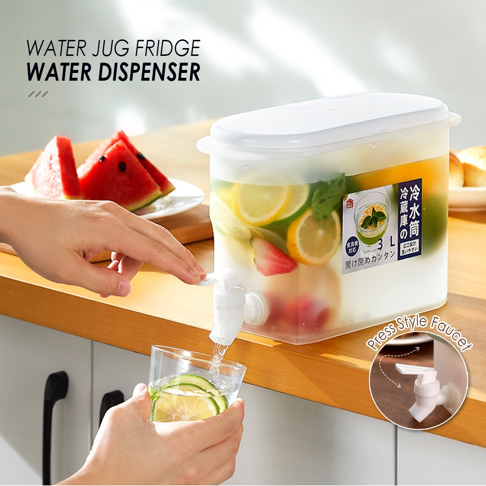 FB FC008 3L/4L Water Jug Fridge Water Dispenser Refrigerator Container With Lid Jug Kettle With Faucet Cool Water Ice