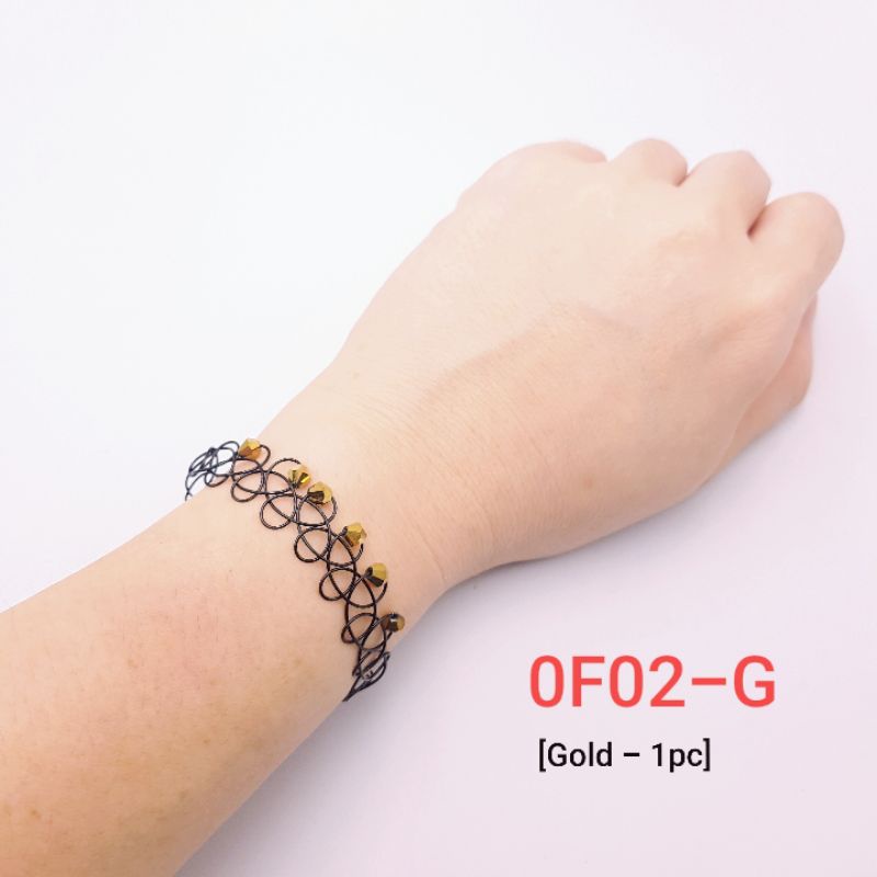 Stretch Tattoo Set Elastic Choker Necklace Set Bracelet Tatoo