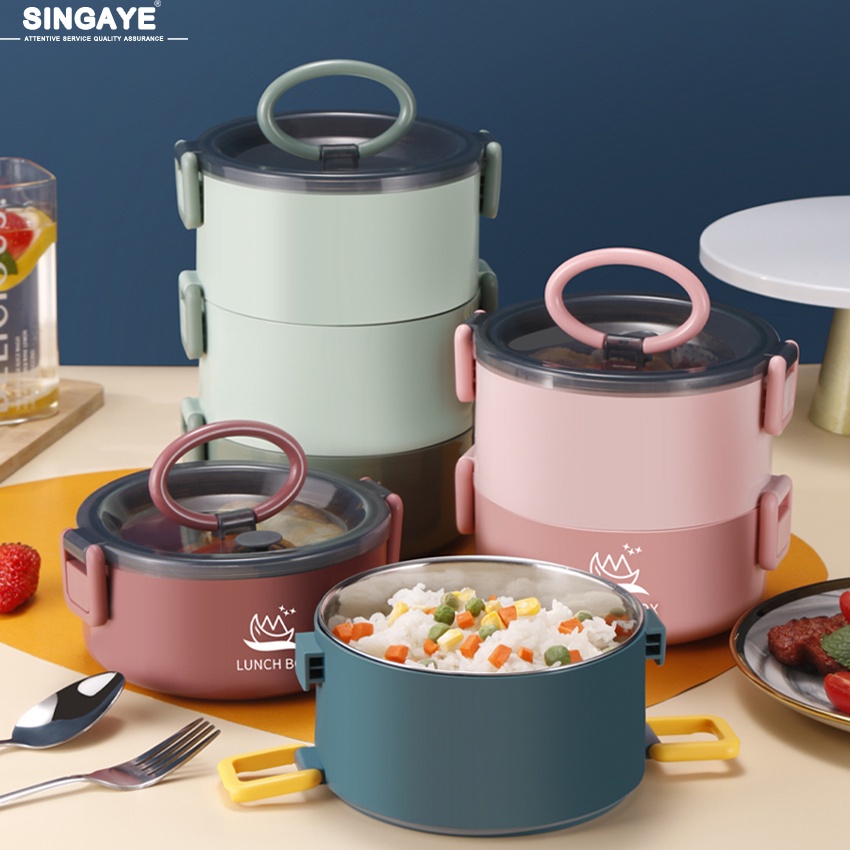 Stainless Steel Tiffin Lunch Box With Japanese Style Food Keeps The