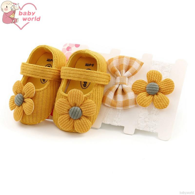 Cute Baby Girl Anti-Slip Casual Walking Shoes Flower Sneakers Shoes+2 ...