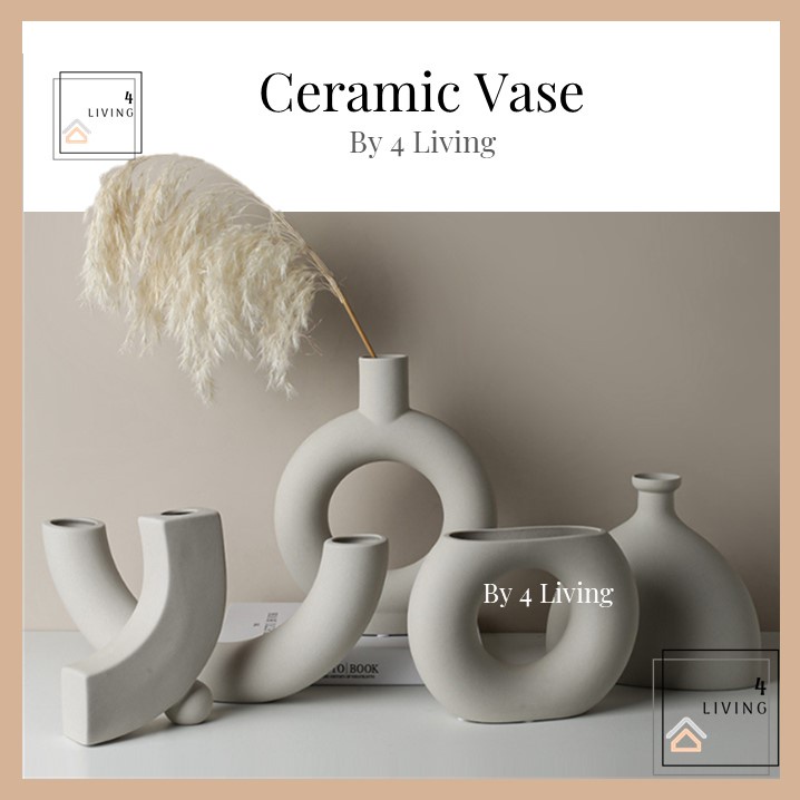 🔥READY STOCK🔥 Ins Style Ceramic Vase Nordic Decorations Artistic Flower ...