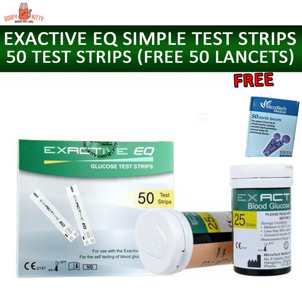 (Pre order) Exactive EQ Blood Glucose Test Strips 50pcs +Free 50pcs