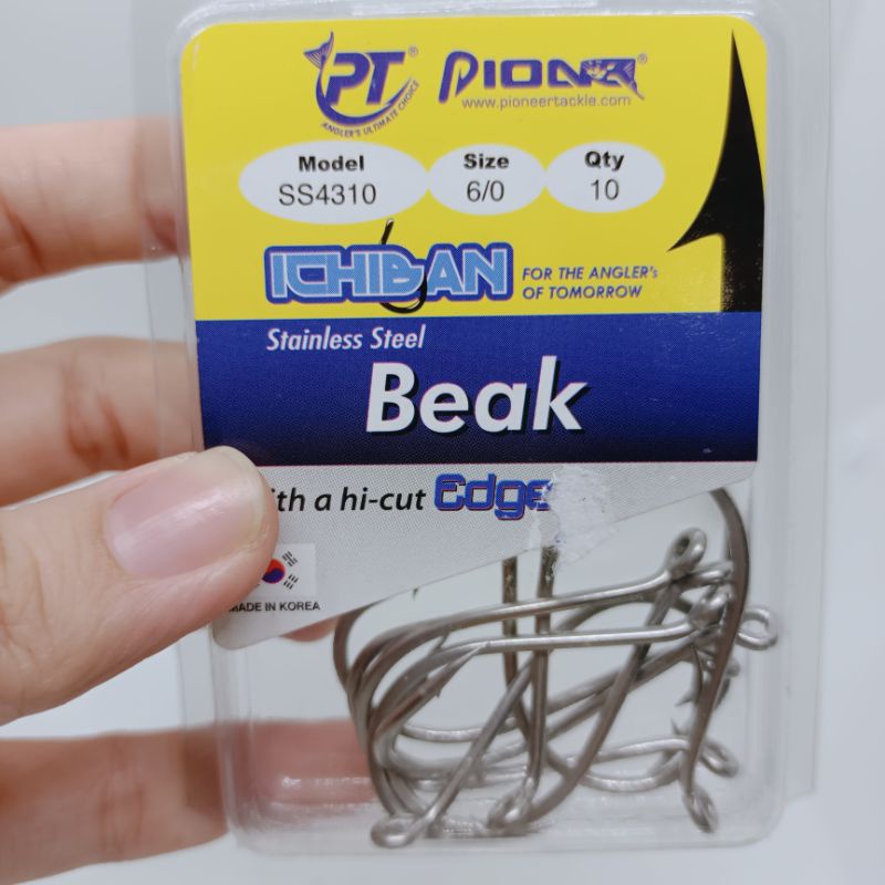 Pioneer Beak Hook SS 4310 Ichiban stainless steel fishing hooks mata ...