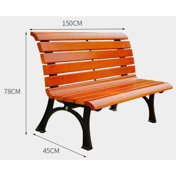 2 Two Seater LONG CHAIR Bench Portable Furniture Wooden Taman Stool