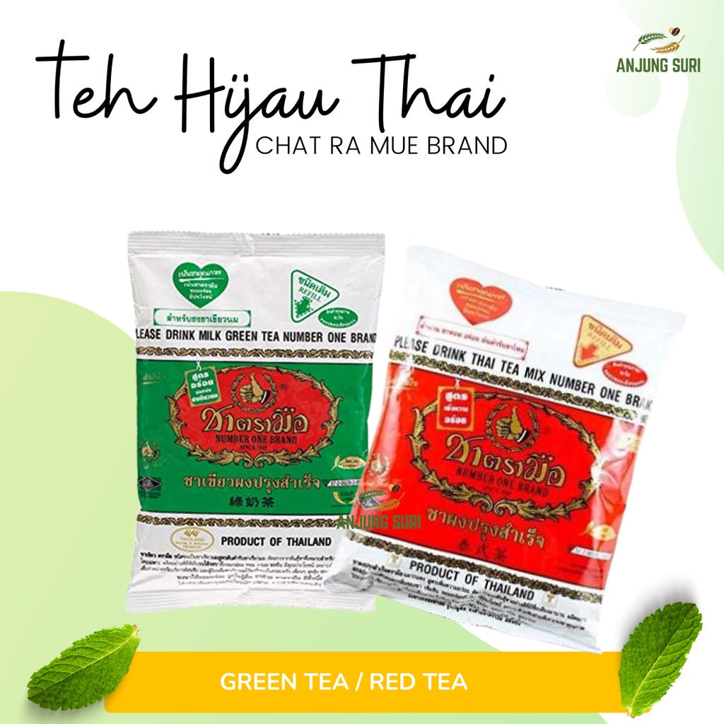 Thai Milk Green Tea Thai tea Mix Chat Ra Mue Brand Cha Dra Muer Teh Hijau Thai Pekat