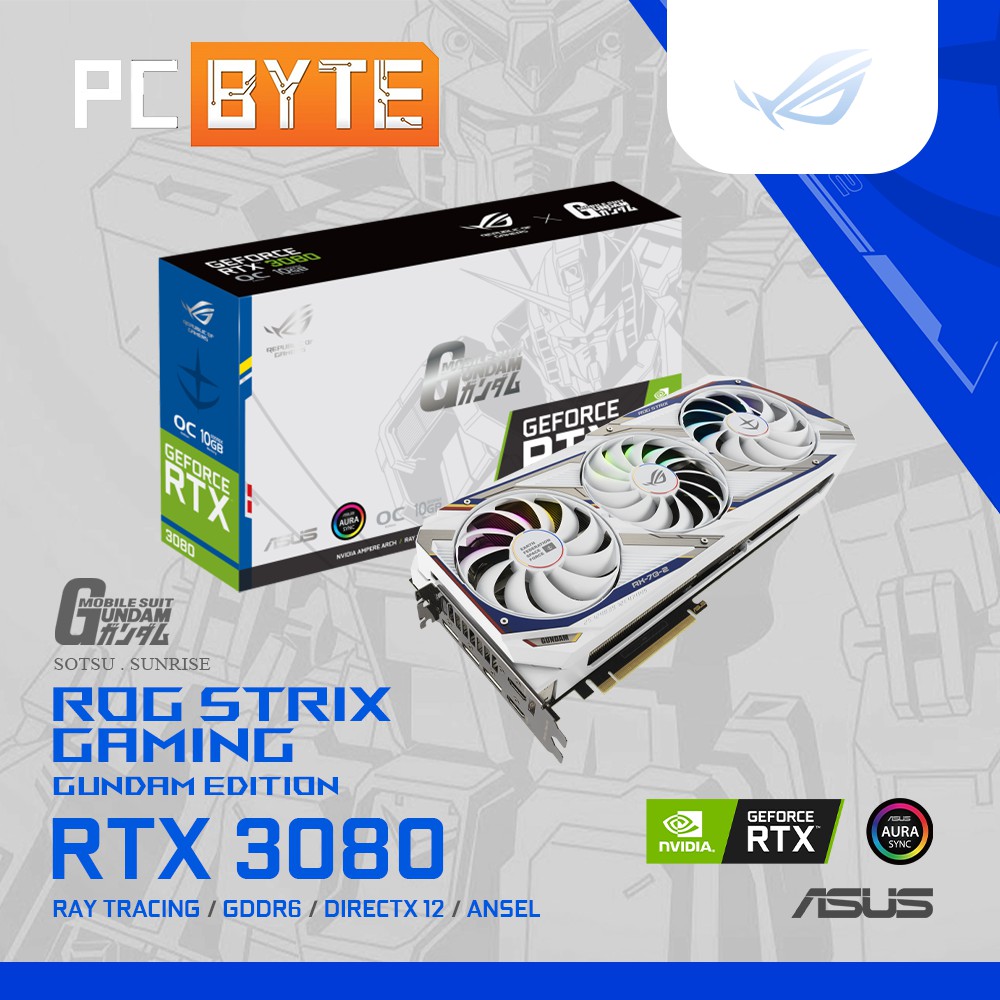 ASUS NVIDIA GeForce RTX 3080 ROG STRIX Gundam Edition OC 10GB GDDR6X ...