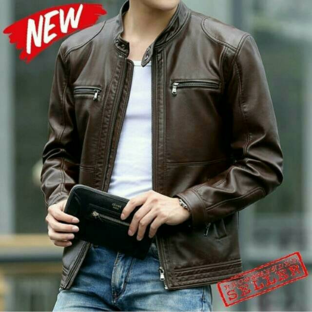 Cool Semi-Formal Men's Leather Jajet / Latest model jacket | Shopee ...