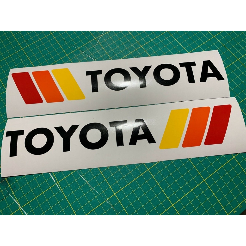 x2 TOYOTA RETRO STRIPES 70's 80's RAINBOW SIDE DECALS 4RUNNER TACOMA FJ ...