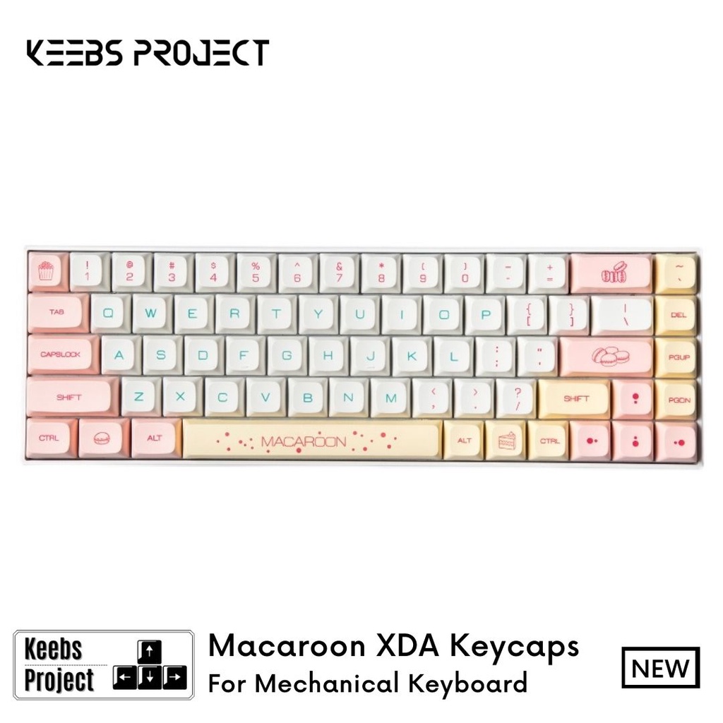 Macaroon keycaps PBT XDA profile 146 Keys for Mechanical Keyboard Pink ...