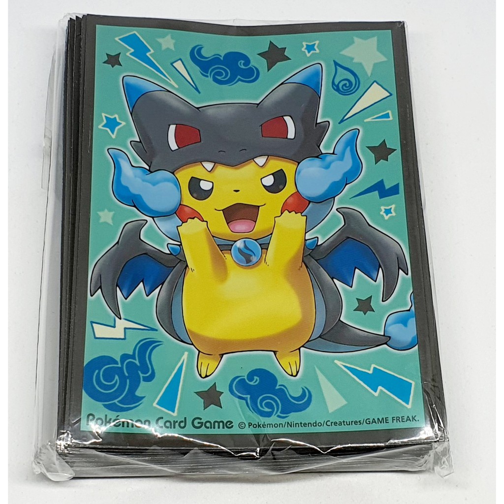 Poncho Wearing Pikachu Mega Charizard X Deck shield 62 sleeves