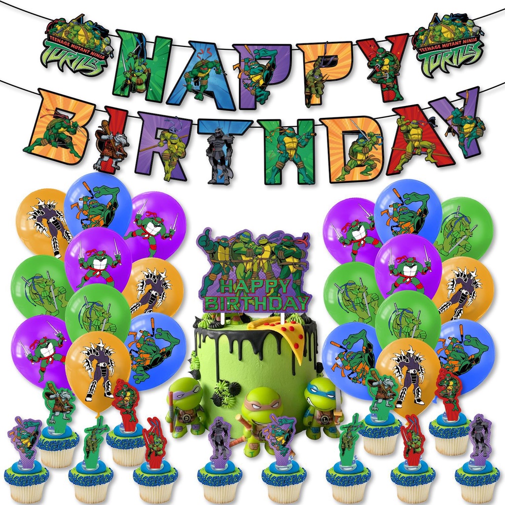 Cartoon Teenage Mutant Ninja Turtles TMNT Theme Balloon Set Banner ...