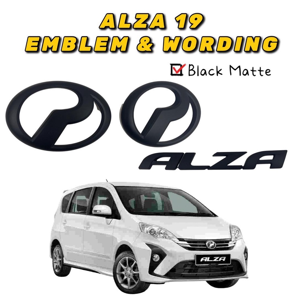 PERODUA ALZA 2019 2020 2021 2022 EMBLEM FRONT & REAR & WORDING BLACK ...