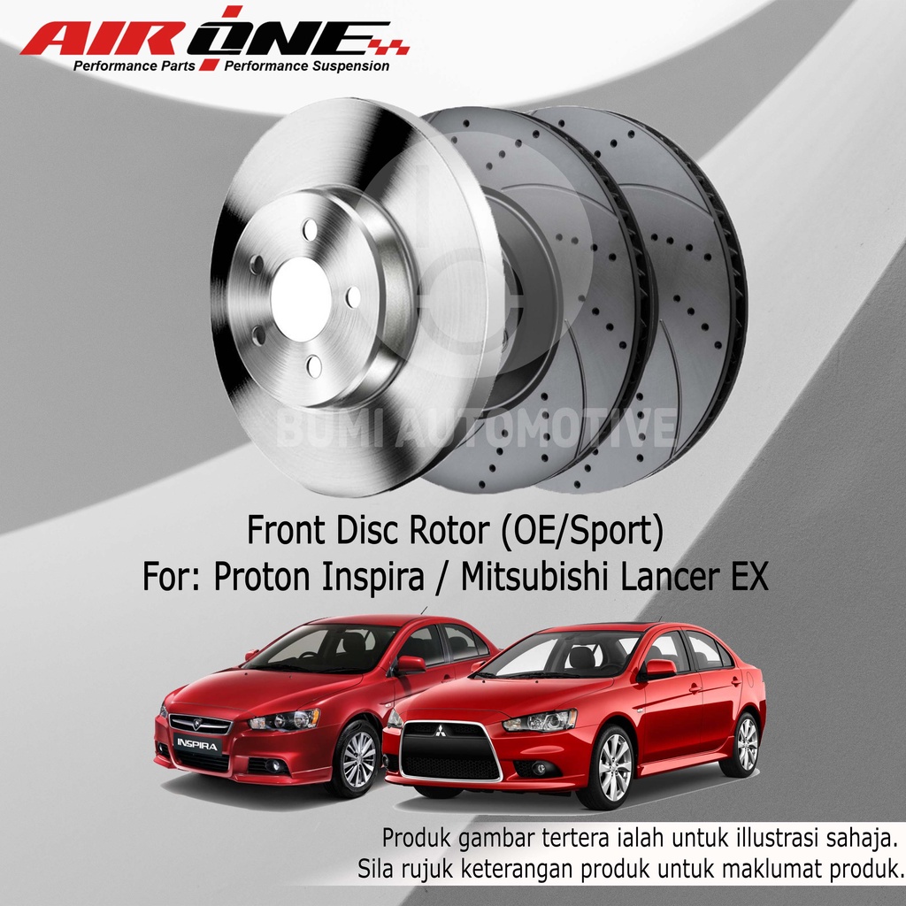 Proton Inspira / Mitsubishi Lancer EX Front (Depan) Disc Rotor Racing ...