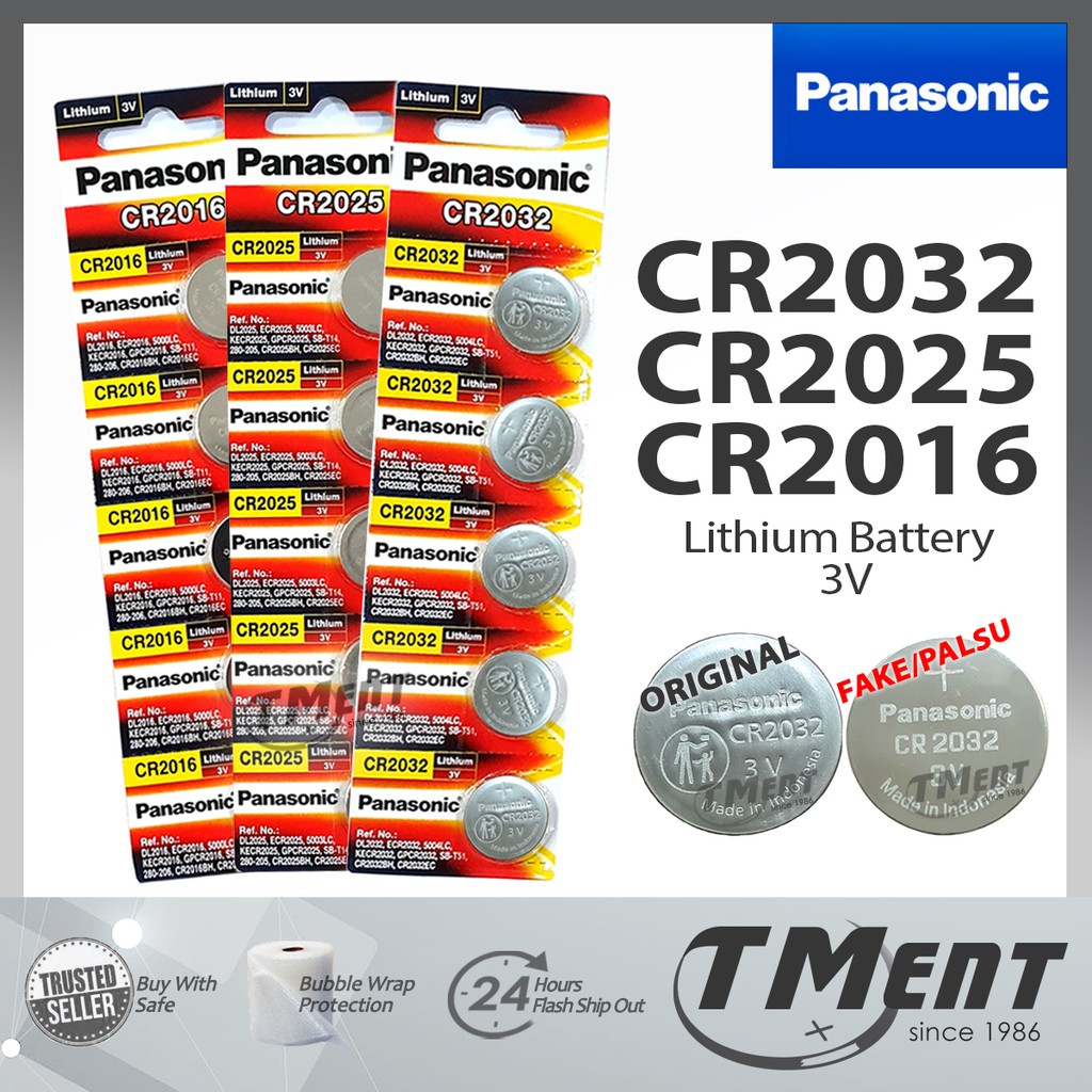 Panasonic CR2032 CR2025 CR2016 3V Genuine Lithium Batteries 3V 5pcs Per