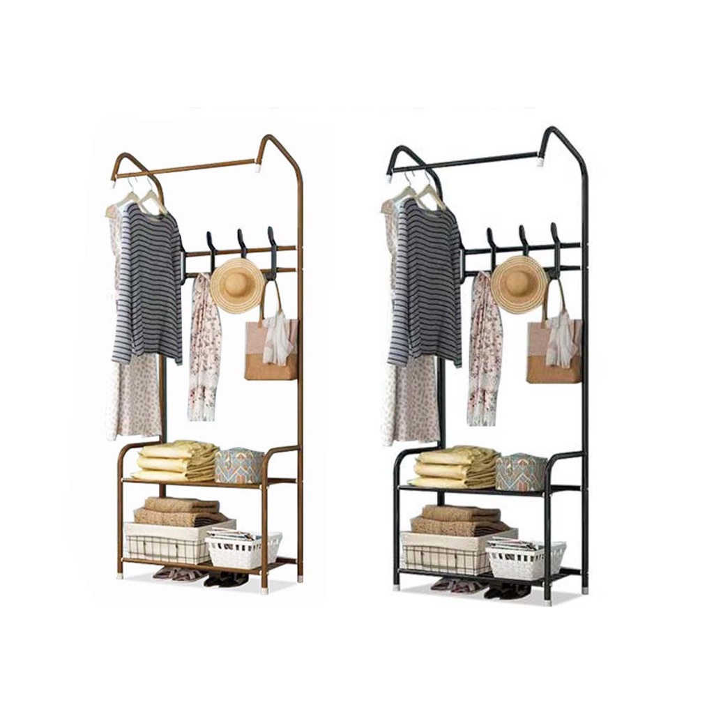 Metal Folding L Shape Clothing Hanger Rack Bekas Rak Almari Sangkut ...