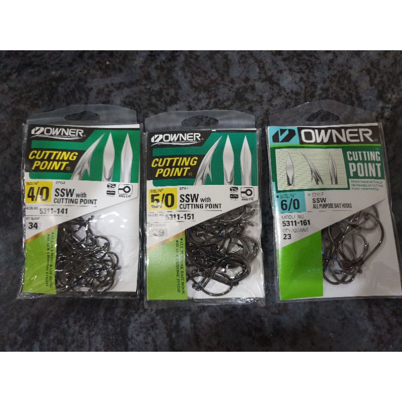 Owner SSW All Purpose Fishing Hook, Size 6/0, Cutting Point (Model 5311-161)