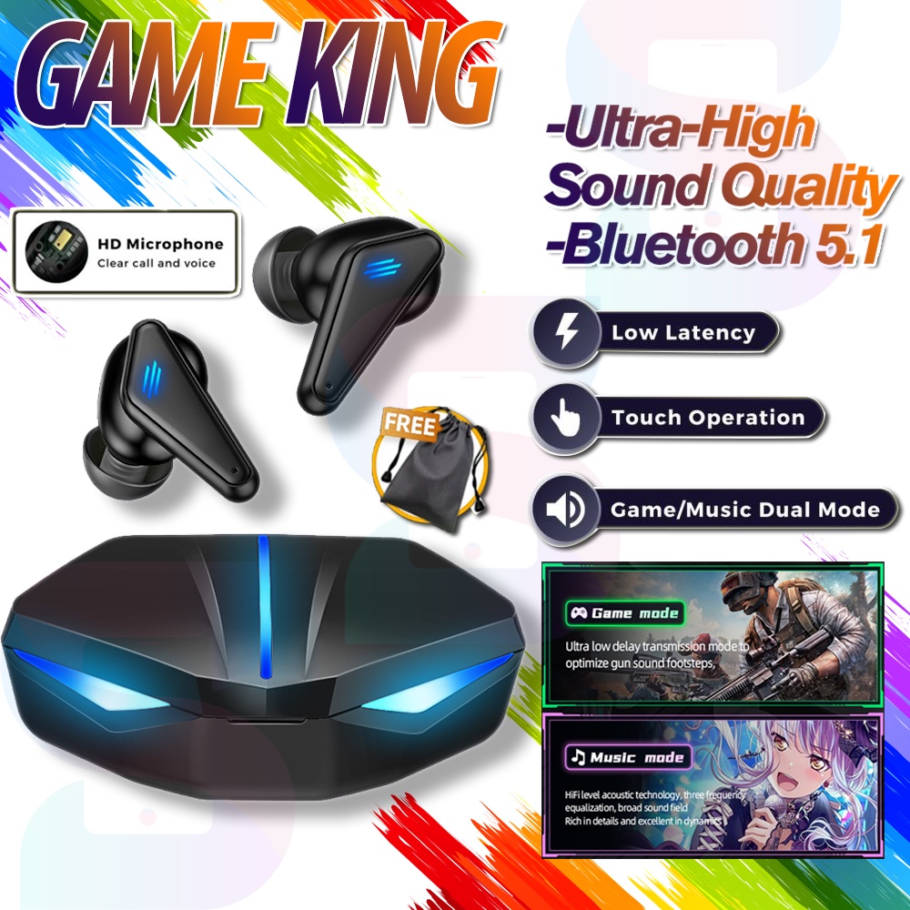 [LATEST] K55 Earbuds Gaming Noise Reduction Wireless Earphone Bluetooth