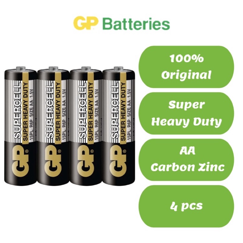 GP Supercell SuperHeavy Duty long lasting 2A / 3A Battery - 4pcs ...