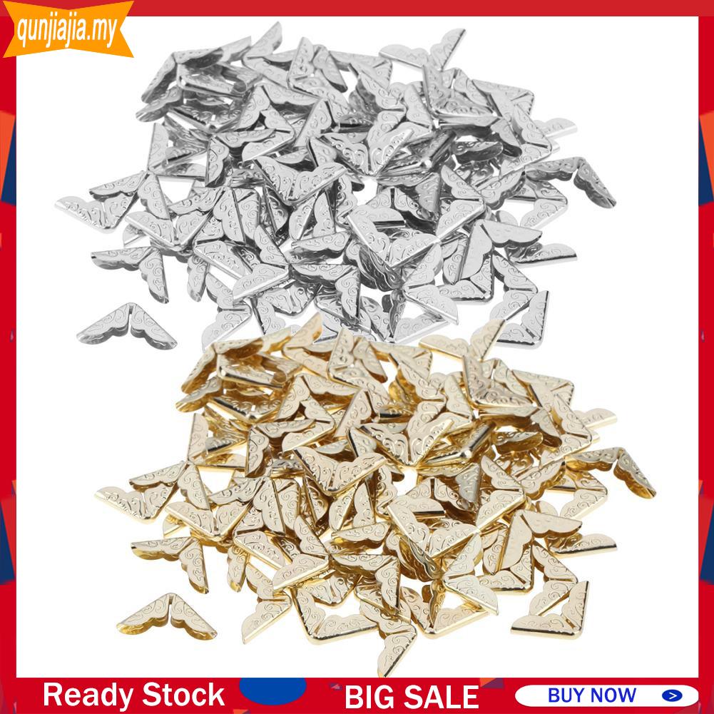 100pcs Tone Scrapbooking Albums Corner Protector Card File Menu Metal ...