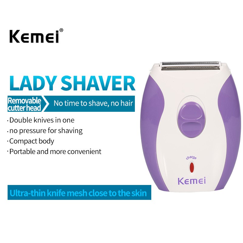 Kemei USB Rechargeable Epilator Women Electric Hair Remover Female