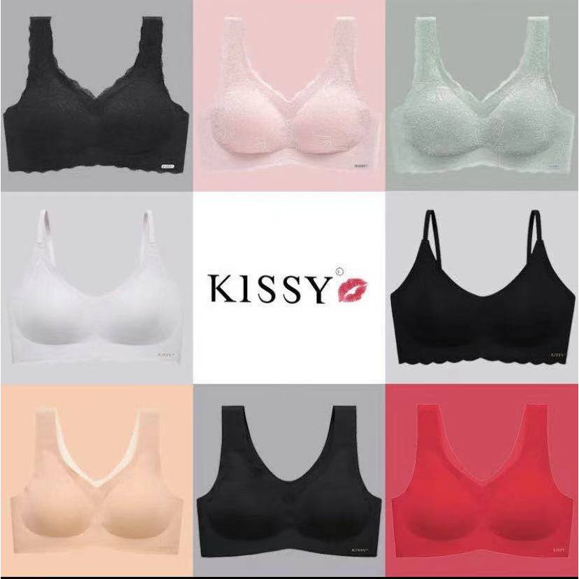 正品 100% original kissy bra set non-marking sleep sling thin section like  kiss without underwire women underwear kissy