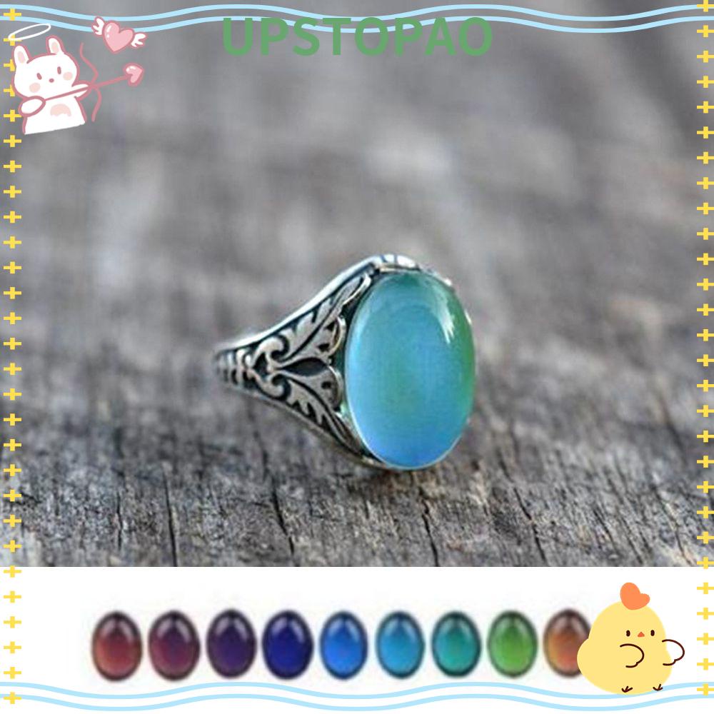 UPSTOP Size 5-11 Color Change Rings Party Luminous Mood Ring Creative ...