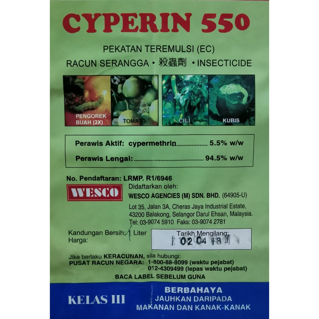 Cyperin 550 500ml (Insecticide/Racun Serangga) | Shopee Malaysia