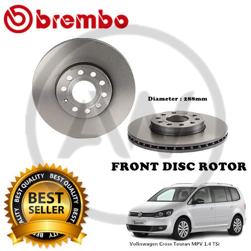 BREMBO Volkswagen Cross Touran MPV 1.4 TSi Front Brake Disc Rotor