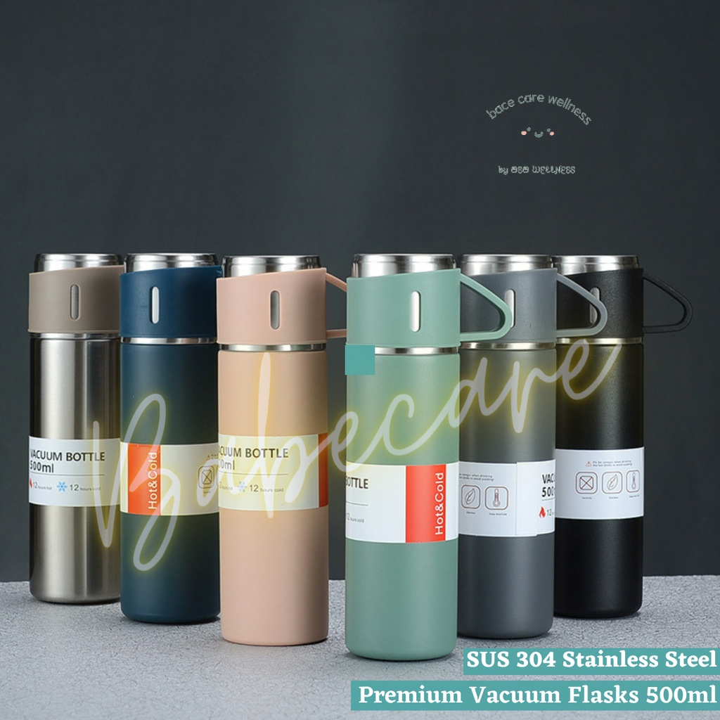 Double Wall 304 Stainless Steel Premium Vacuum Flasks Mug 500ml & Gift ...