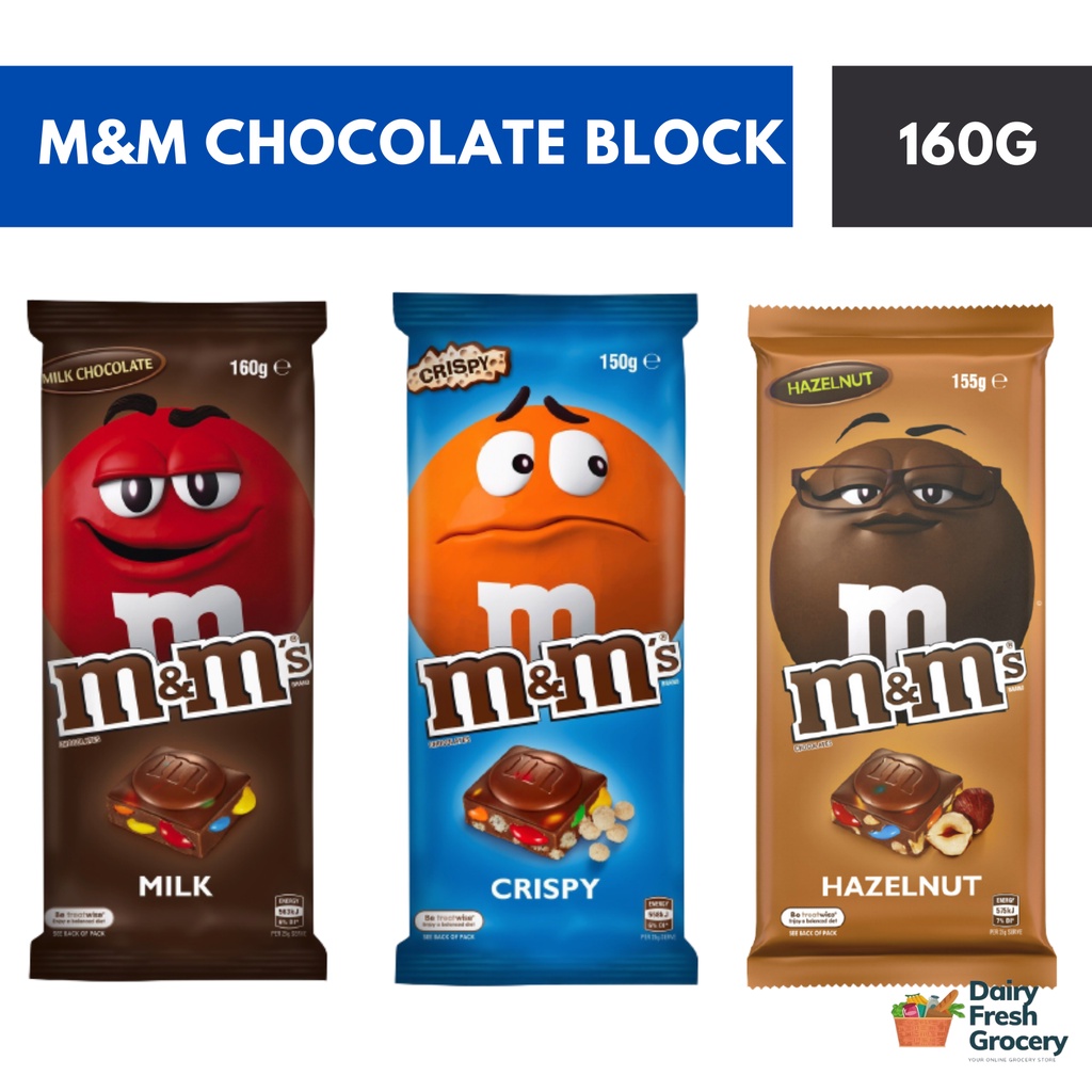 M&M Block Chocolate - 160g (Flavor: Milk Chocolate / Crispy Chocolate ...