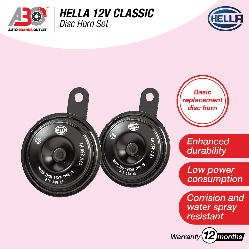 HELLA 12V Classic Universal Horn Set 3AM 012 588 151 Horn Motor Horn Kereta Car Horn