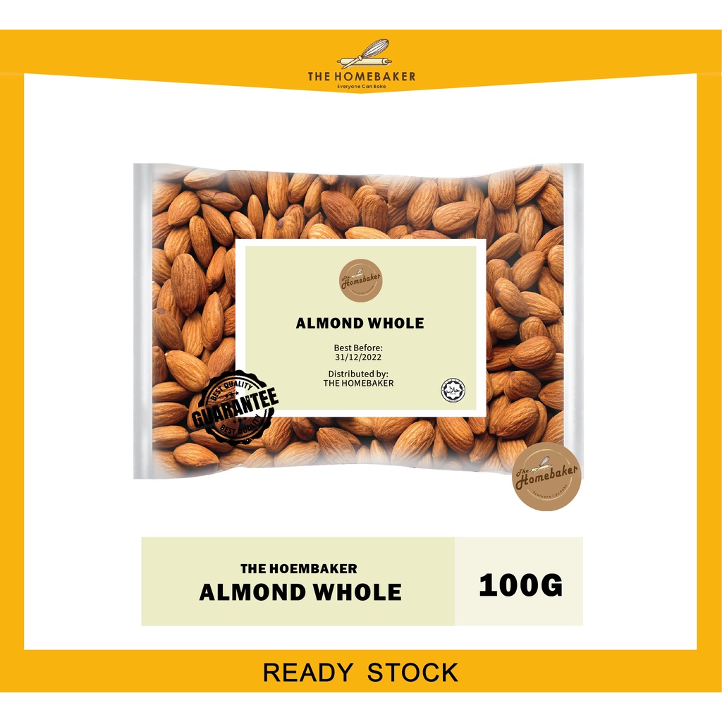 Imported Almond Whole/Badam Biji/Kacang Badam Biji Mentah /杏仁全颗 /100g ...