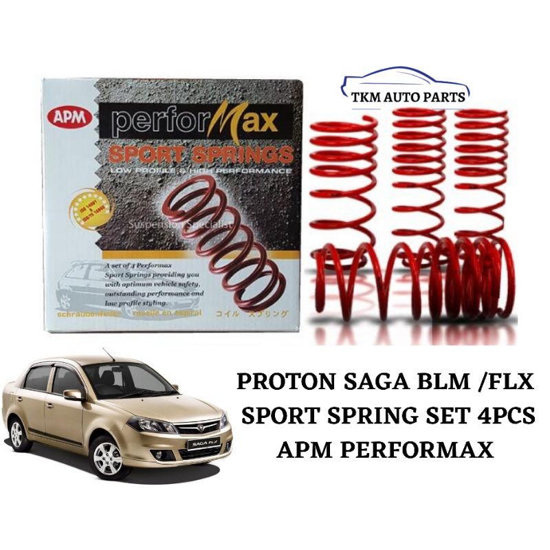 PROTON SAGA BLM / FLX SPORT SPRING SET 4PCS (APM PERFORMAX) | Shopee ...
