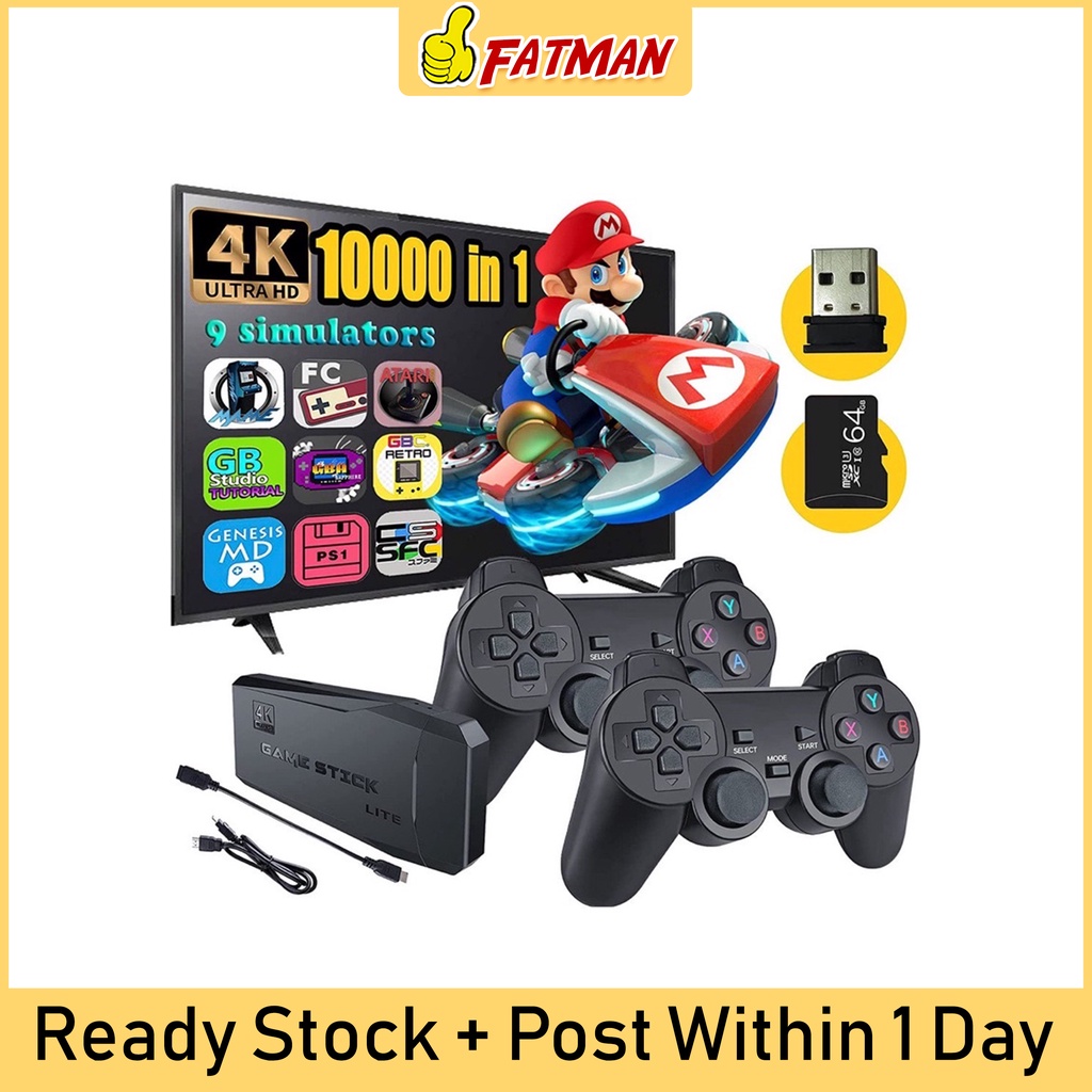 Pro Portable 10k games Wireless Video Games stick Dual Controller 64GB  Retro Game Console CPS FC PS1 GBA ATARI 10000 | Shopee Malaysia