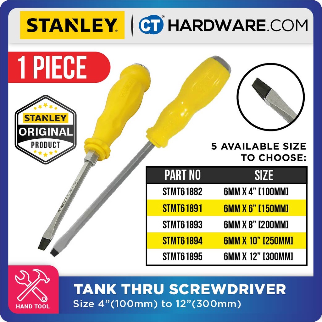 Flat blade screwdriver deals sizes