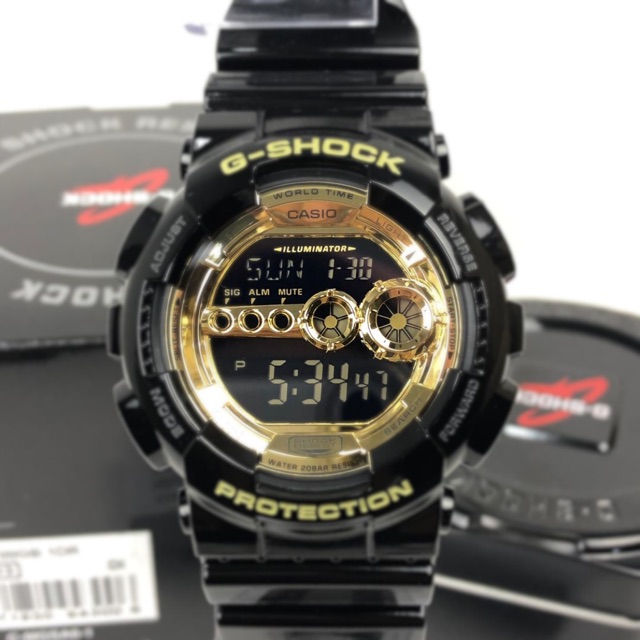 Casio G Shock Super Illuminator Gold Black GD 100GB Shopee Malaysia