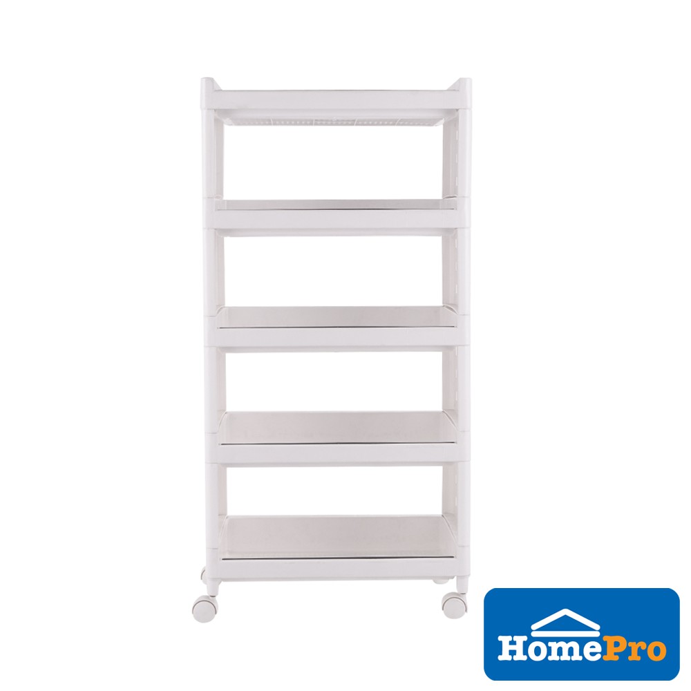 Homepro Apisith Plastic Shelf Rack 5Tier With Wheels Rak Plastik Beroda ...