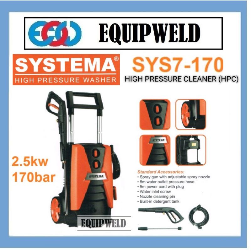SYSTEMA SYS7-170 HIGH PRESSURE CLEANER 2.5KW 170BAR (HEAVY DUTY) TAIWAN ...