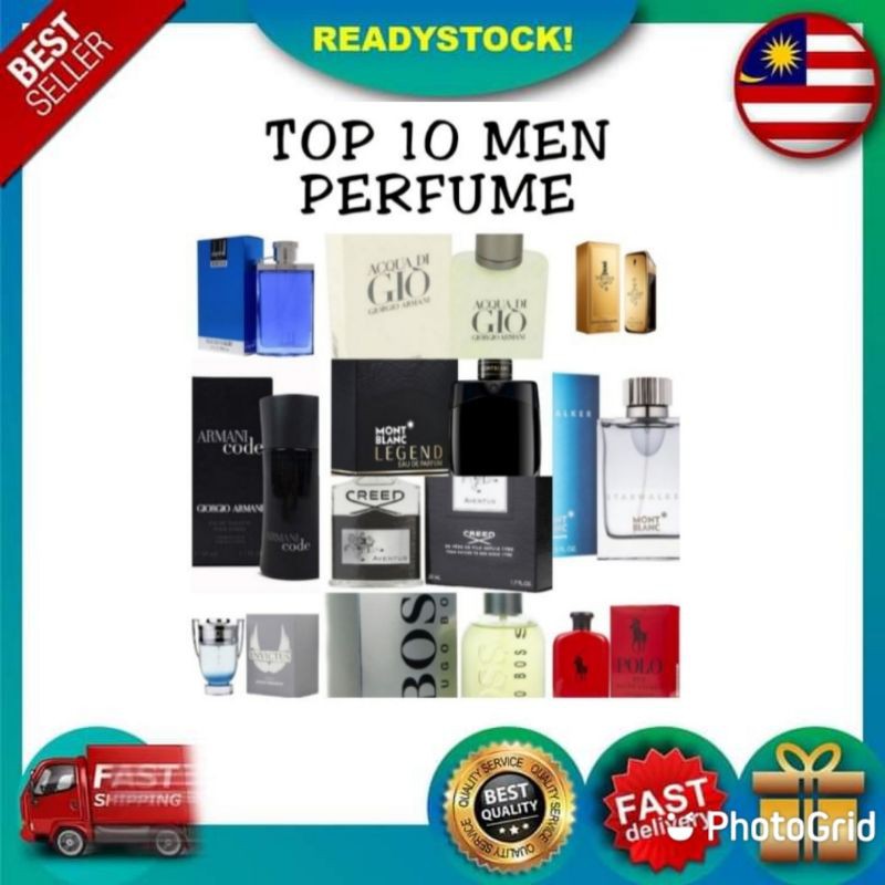 Perfume Men*Top 10 Men Perfume*Readystock*Buy 8 free 1 gift Shopee
