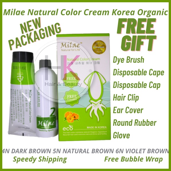 Korea Milae Natural Squid ink Color Cream Hair Dye Cover White hair