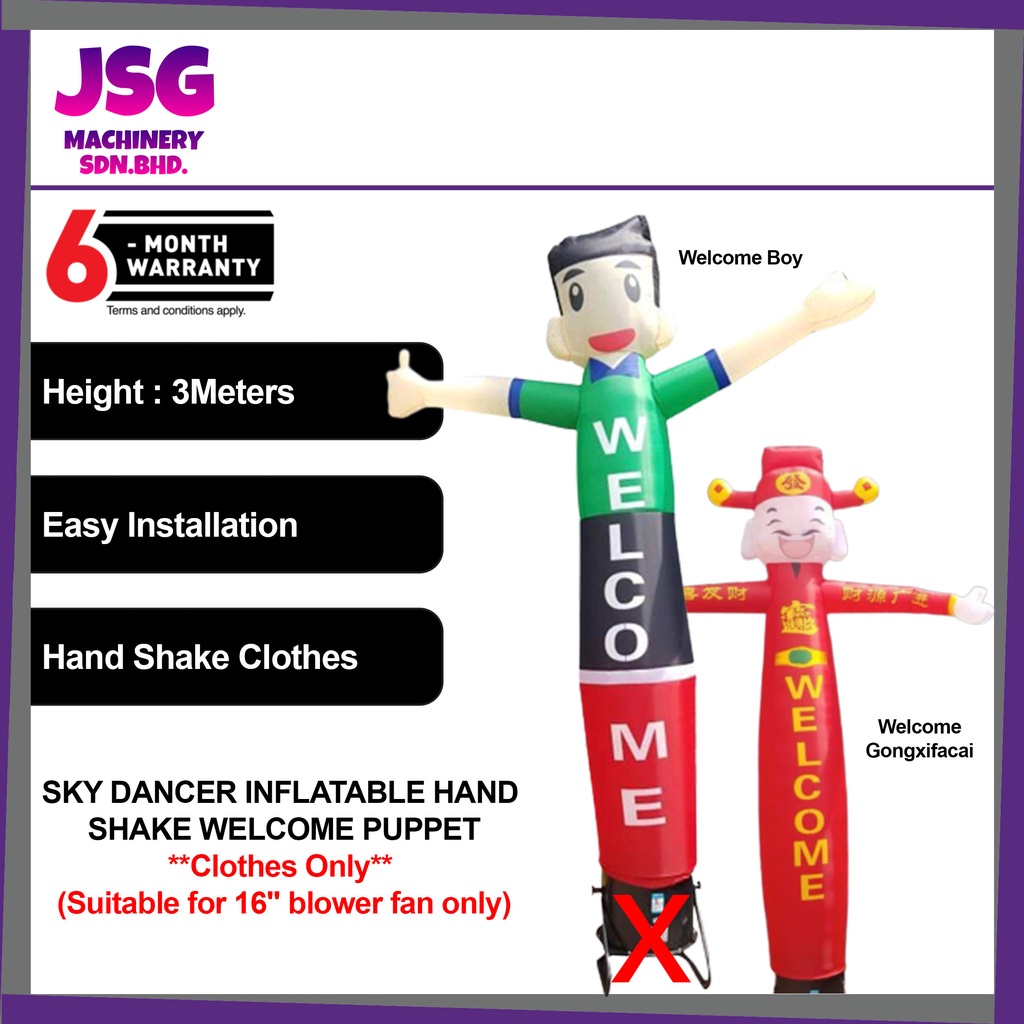 *#𝗰𝗹𝗼𝘁𝗵𝗲𝘀 𝗼𝗻𝗹𝘆 Sky Dancer Inflatable Hand Shake WELCOME puppet ...