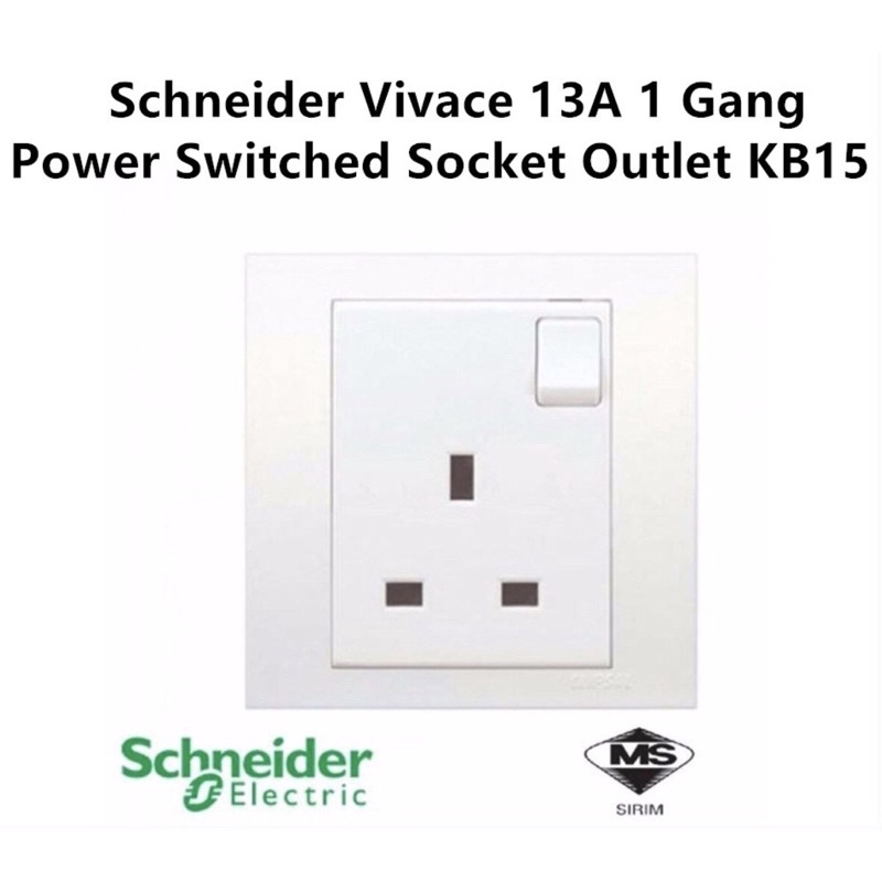 Schneider Vivace 13A 250V Power Switched Socket Outlet KB15 | Shopee ...