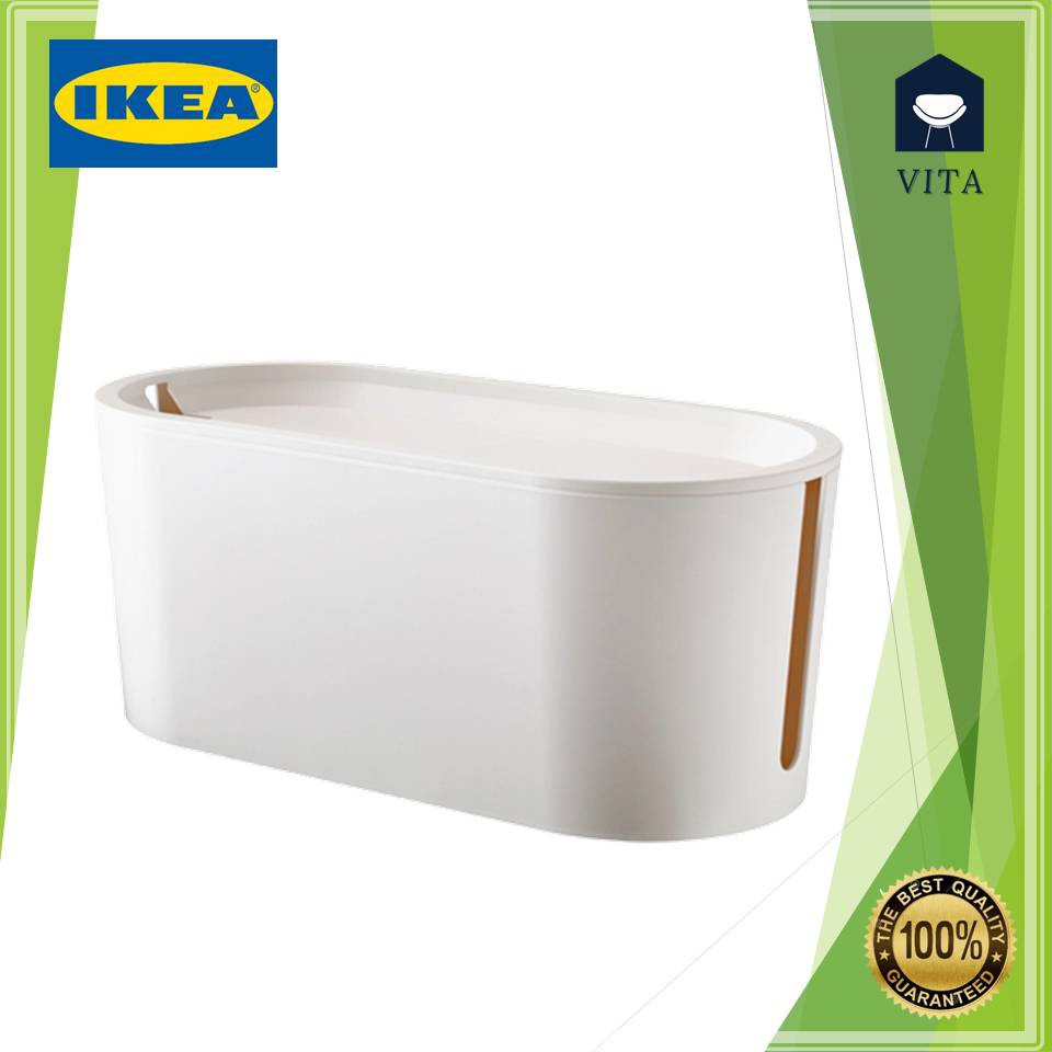 IKEA ROMMA Cable Management Box with Lid / White / Kotak Susunan Wayar