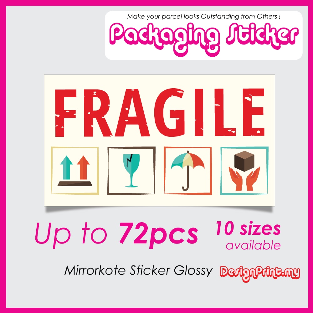 Packaging Fragile Sticker | Stiker Pembungkusan Kotak | Shopee Malaysia